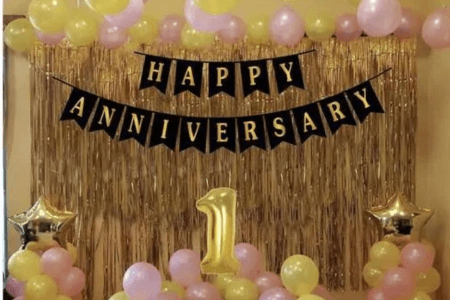 1st Anniversary Surprise Balloon Decoration