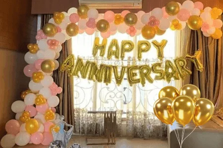 Anniversary Balloon Decoration on Wall