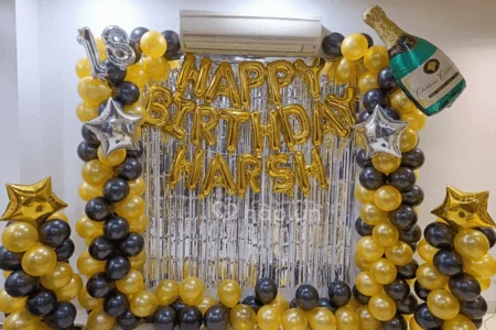 Black and golden balloon Decoration (2)