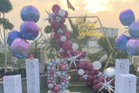 Terrace Birthday Balloon Decoration