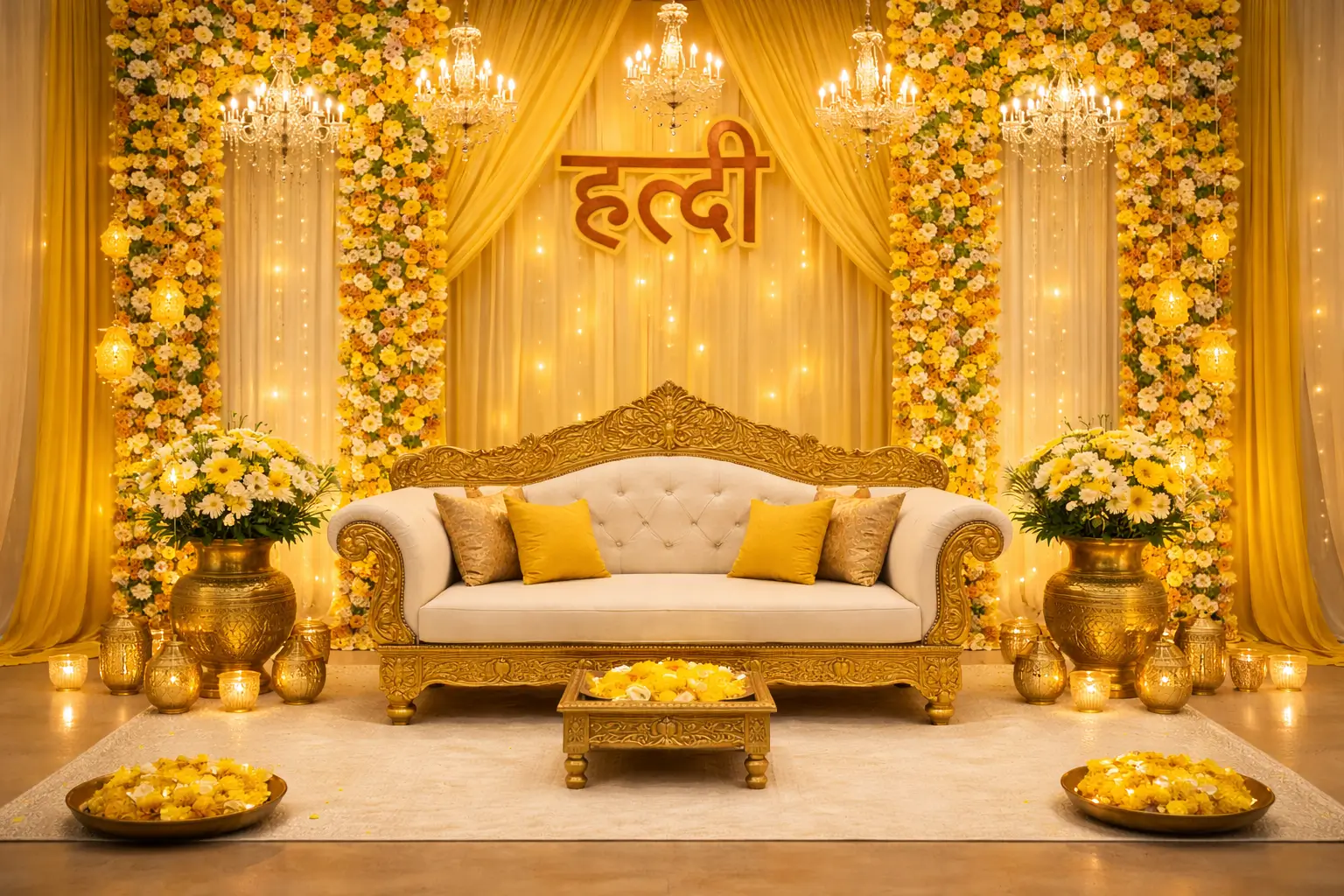 Premium Haldi Stage Decoration