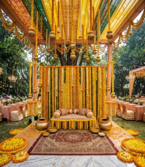 Haldi Ceremony Marigold Decoration