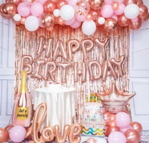Rose Gold Surprise Birthday Decoration