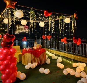 Terrace Candlelight Dinner Anniversary Setup
