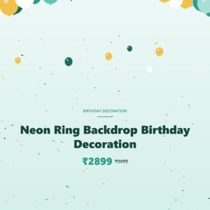 Neon Ring Backdrop Birthday Decoration