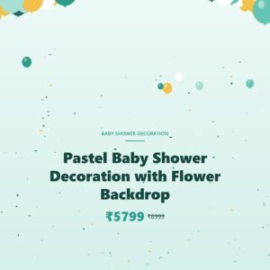 Pastel Baby Shower Decoration with Flower Backdrop