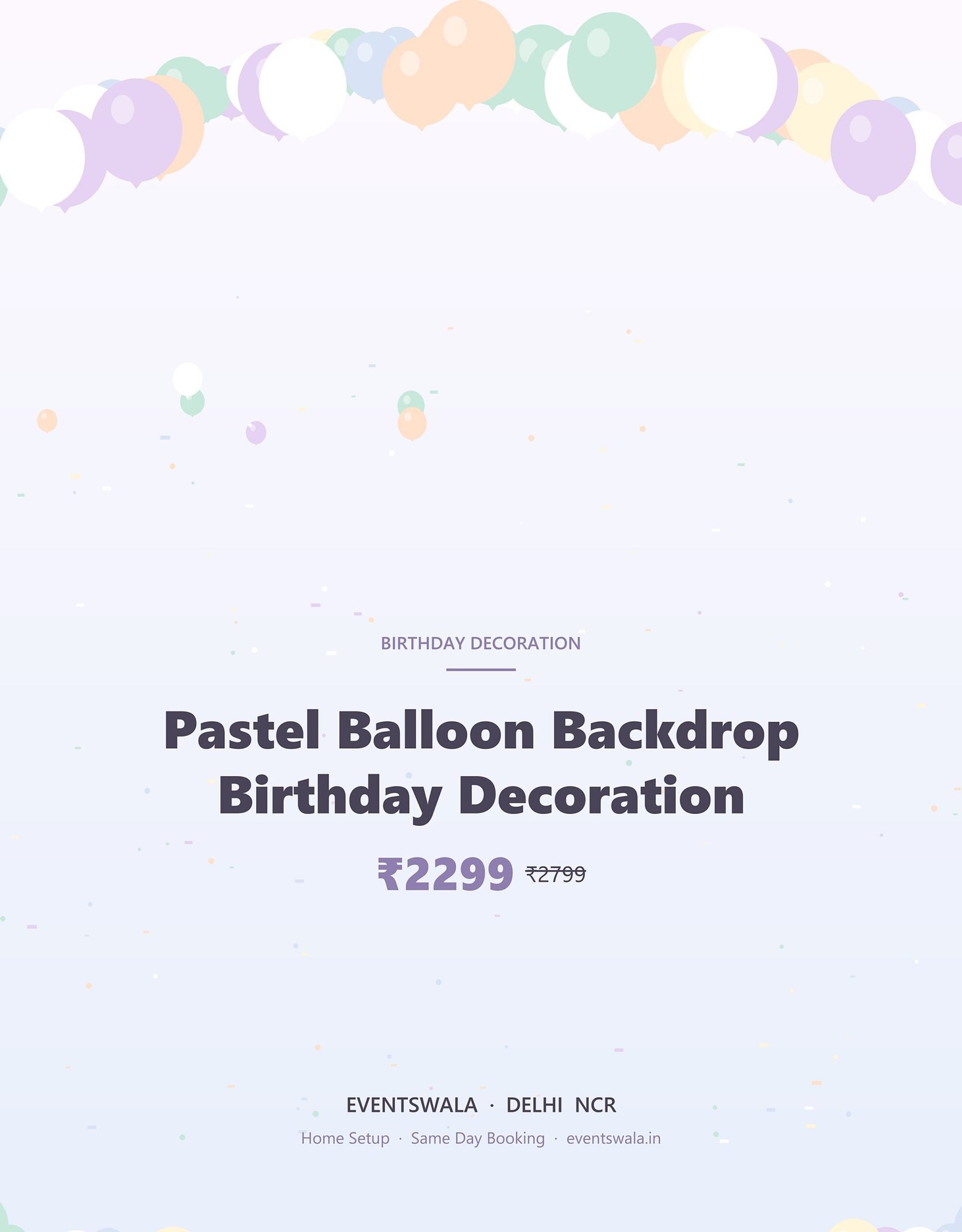 Pastel Balloon Backdrop Birthday Decoration