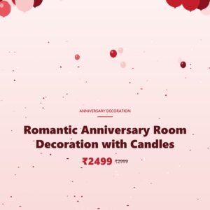 Romantic Anniversary Room Decoration with Candles
