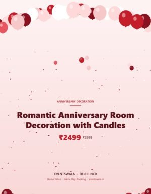 Romantic Anniversary Room Decoration with Candles