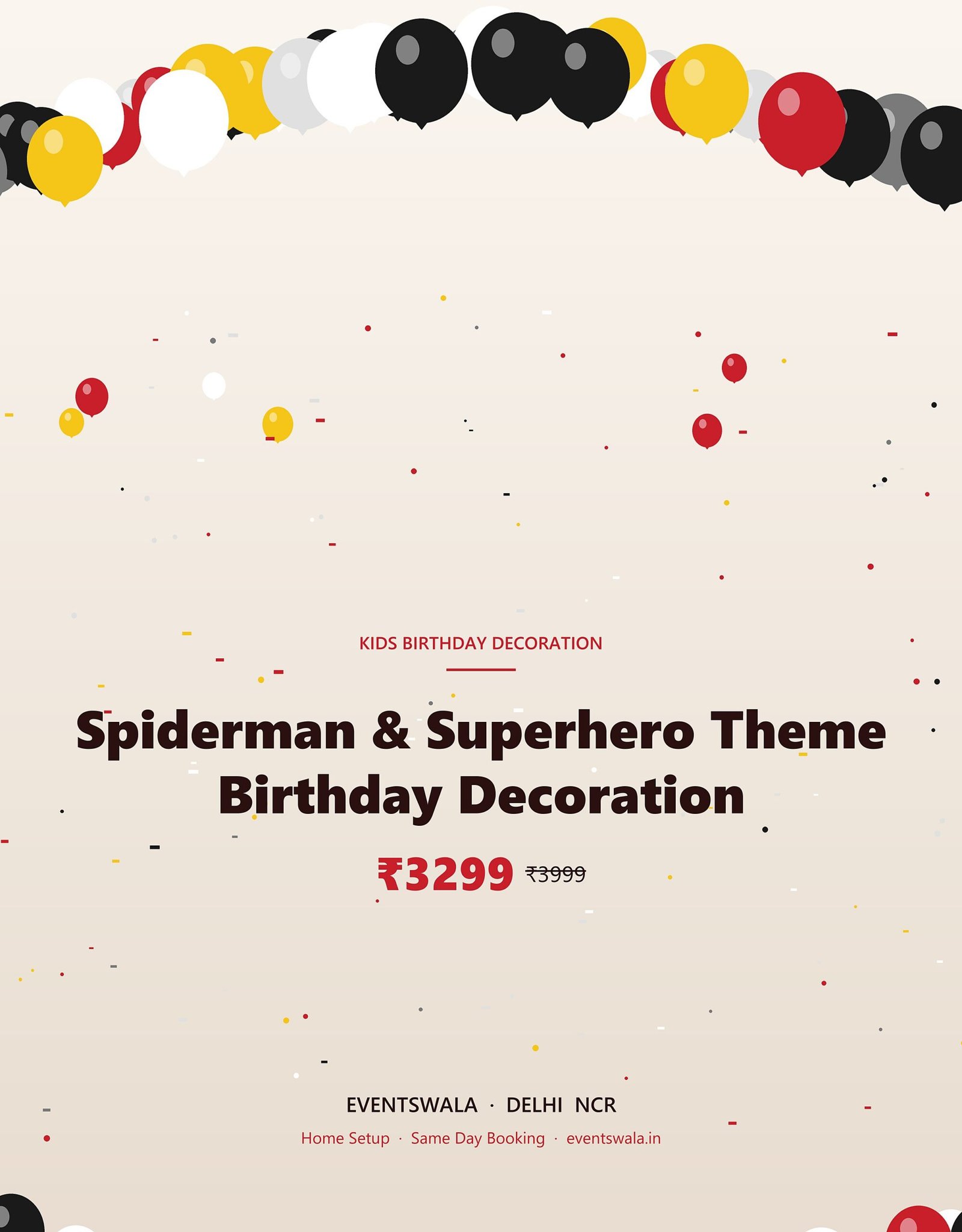 Spiderman & Superhero Theme Birthday Decoration