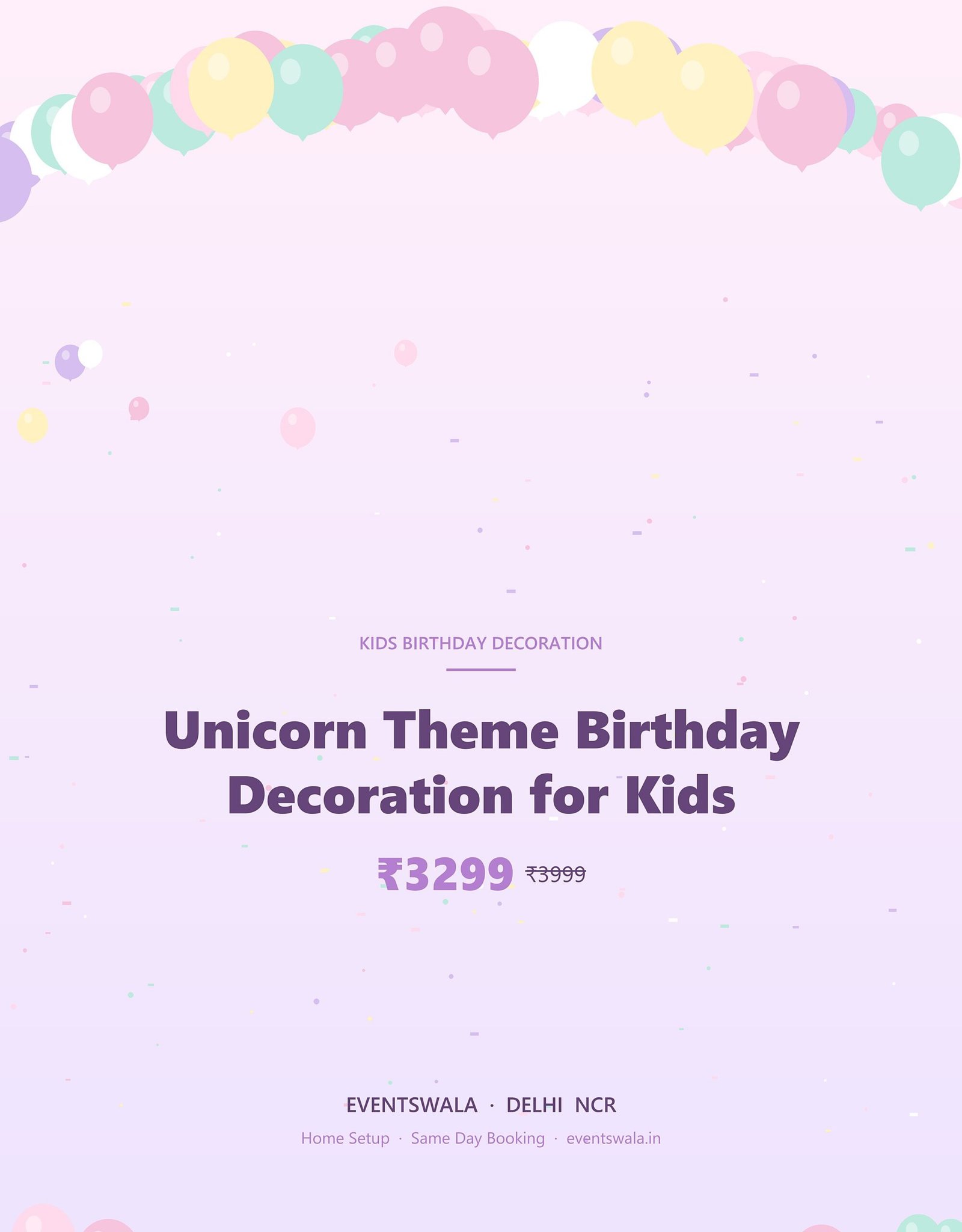 Unicorn Theme Birthday Decoration for Kids